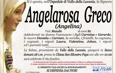 Angelarosa Greco 26/08/1939 27/06/2022