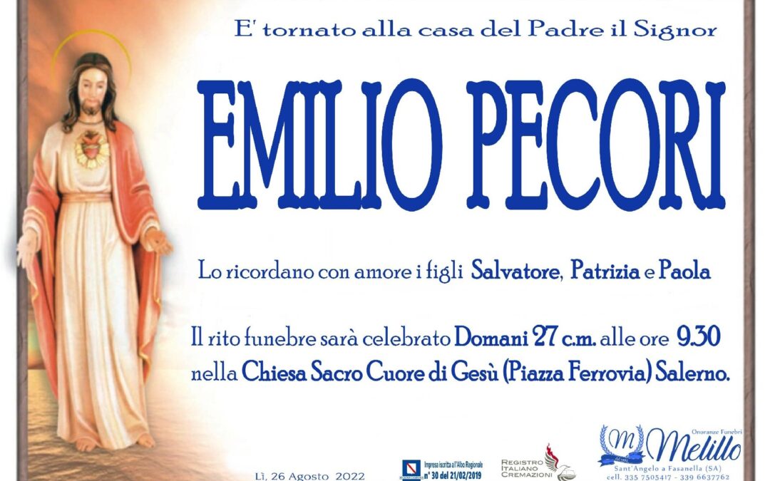 Emilio Pecori 02/05/1929 26/08/2022