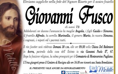 Giovanni Fusco 19/04/1949 28/08/2022