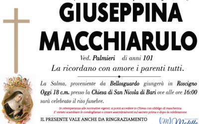 Giuseppina Macchiarulo 20/12/1921 17/01/2023