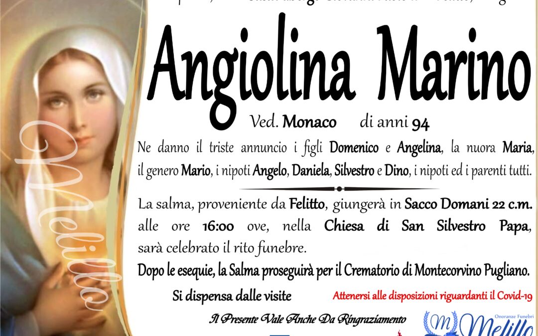 Angiolina Marino 03/02/1928 21/01/2023