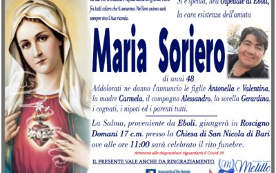 Maria Soriero n. 18/05/1974 + 15/02/2023