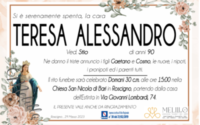 Teresa Alessandro 13/08/1932  29/03/2023